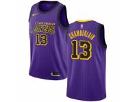 Men Nike Los Angeles Lakers #13 Wilt Chamberlain Purple NBA Jersey - City Edition