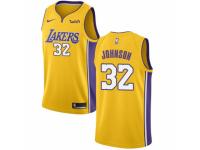 Men Nike Los Angeles Lakers #32 Magic Johnson  Gold Home NBA Jersey - Icon Edition