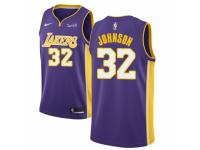 Men Nike Los Angeles Lakers #32 Magic Johnson Purple NBA Jersey - Statement Edition