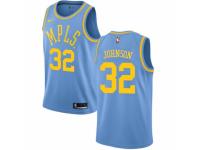 Men Nike Los Angeles Lakers #32 Magic Johnson Swingman Blue Hardwood Classics NBA Jersey