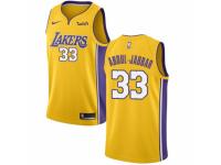 Men Nike Los Angeles Lakers #33 Kareem Abdul-Jabbar  Gold Home NBA Jersey - Icon Edition