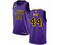 Men Nike Los Angeles Lakers #44 Jerry West Purple NBA Jersey - City Edition