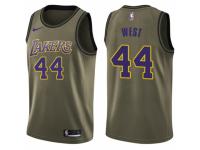 Men Nike Los Angeles Lakers #44 Jerry West Swingman Green Salute to Service NBA Jersey