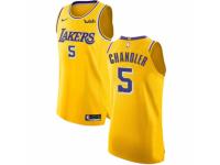 Men Nike Los Angeles Lakers #5 Tyson Chandler Gold NBA Jersey - Icon Edition