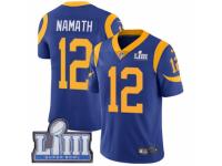 Men Nike Los Angeles Rams #12 Joe Namath Royal Blue Alternate Vapor Untouchable Limited Player Super Bowl LIII Bound NFL Jersey