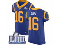 Men Nike Los Angeles Rams #16 Jared Goff Royal Blue Alternate Vapor Untouchable Elite Player Super Bowl LIII Bound NFL Jersey