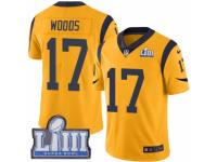 Men Nike Los Angeles Rams #17 Robert Woods Limited Gold Rush Vapor Untouchable Super Bowl LIII Bound NFL Jersey