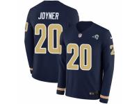 Men Nike Los Angeles Rams #20 Lamarcus Joyner Limited Navy Blue Therma Long Sleeve NFL Jersey