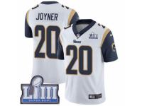 Men Nike Los Angeles Rams #20 Lamarcus Joyner White Vapor Untouchable Limited Player Super Bowl LIII Bound NFL Jersey
