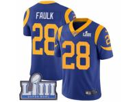 Men Nike Los Angeles Rams #28 Marshall Faulk Royal Blue Alternate Vapor Untouchable Limited Player Super Bowl LIII Bound NFL Jersey