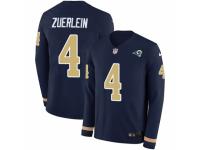 Men Nike Los Angeles Rams #4 Greg Zuerlein Limited Navy Blue Therma Long Sleeve NFL Jersey