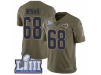 Men Nike Los Angeles Rams #68 Jamon Brown Limited Olive 2017 Salute to Service Super Bowl LIII Bound NFL Jersey