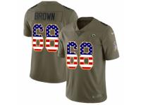Men Nike Los Angeles Rams #68 Jamon Brown Limited Olive/USA Flag 2017 Salute to Service NFL Jersey