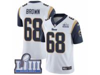Men Nike Los Angeles Rams #68 Jamon Brown White Vapor Untouchable Limited Player Super Bowl LIII Bound NFL Jersey