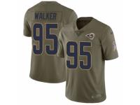 Men Nike Los Angeles Rams #95 Tyrunn Walker Limited Olive 2017 Salute to Service NFL Jersey