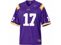 Men Nike LSU Tigers #17 Morris Claiborne Purple Authentic NCAA Jersey