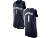 Men Nike Memphis Grizzlies #1 Kyle Anderson Navy Blue NBA Jersey - Icon Edition
