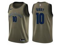 Men Nike Memphis Grizzlies #10 Mike Bibby Swingman Green Salute to Service NBA Jersey