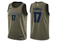 Men Nike Memphis Grizzlies #17 Garrett Temple Swingman Green Salute to Service NBA Jersey