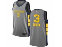 Men Nike Memphis Grizzlies #3 Jevon Carter Gray NBA Jersey - City Edition