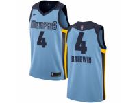 Men Nike Memphis Grizzlies #4 Wade Baldwin  Light Blue NBA Jersey Statement Edition