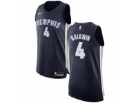 Men Nike Memphis Grizzlies #4 Wade Baldwin Navy Blue Road NBA Jersey - Icon Edition
