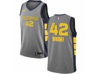 Men Nike Memphis Grizzlies #42 Lorenzen Wright Gray NBA Jersey - City Edition