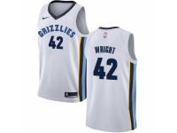 Men Nike Memphis Grizzlies #42 Lorenzen Wright White NBA Jersey - Association Edition