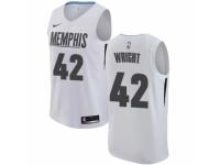 Men Nike Memphis Grizzlies #42 Lorenzen Wright White NBA Jersey - City Edition