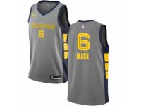 Men Nike Memphis Grizzlies #6 Shelvin Mack Gray NBA Jersey - City Edition
