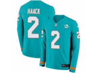 Men Nike Miami Dolphins #2 Matt Haack Limited Aqua Therma Long Sleeve NFL Jersey