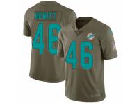 Men Nike Miami Dolphins #46 Neville Hewitt Limited Olive 2017 Salute to Service NFL Jersey