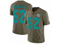 Men Nike Miami Dolphins #52 Raekwon McMillan Limited Olive 2017 Salute to Service NFL Jersey