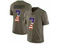 Men Nike Miami Dolphins #7 Brandon Doughty Limited Olive/USA Flag 2017 Salute to Service NFL Jersey