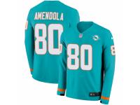 Men Nike Miami Dolphins #80 Danny Amendola Limited Aqua Therma Long Sleeve NFL Jersey