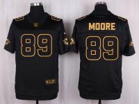 Men Nike Miami Dolphins #89 Nat Moore Pro Line Black Gold Collection Jersey