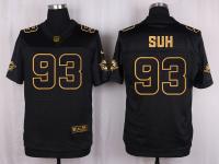 Men Nike Miami Dolphins #93 Ndamukong Suh Pro Line Black Gold Collection Jersey