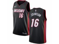 Men Nike Miami Heat #16 James Johnson  Black Road NBA Jersey - Icon Edition