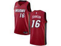 Men Nike Miami Heat #16 James Johnson Red NBA Jersey Statement Edition
