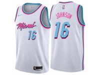 Men Nike Miami Heat #16 James Johnson  White NBA Jersey - City Edition