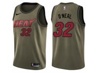 Men Nike Miami Heat #32 Shaquille ONeal Swingman Green Salute to Service NBA Jersey