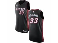 Men Nike Miami Heat #33 Alonzo Mourning Black Road NBA Jersey - Icon Edition