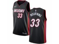 Men Nike Miami Heat #33 Alonzo Mourning  Black Road NBA Jersey - Icon Edition