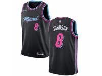 Men Nike Miami Heat #8 Tyler Johnson Black NBA Jersey - City Edition