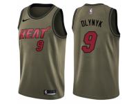Men Nike Miami Heat #9 Kelly Olynyk Swingman Green Salute to Service NBA Jersey
