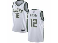 Men Nike Milwaukee Bucks #12 Jabari Parker White Home NBA Jersey - Association Edition