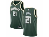 Men Nike Milwaukee Bucks #21 Tony Snell  Green Road NBA Jersey - Icon Edition