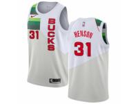 Men Nike Milwaukee Bucks #31 John Henson White  Jersey - Earned Edition