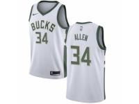 Men Nike Milwaukee Bucks #34 Ray Allen White Home NBA Jersey - Association Edition