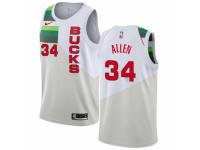 Men Nike Milwaukee Bucks #34 Ray Allen White  Jersey - Earned Edition